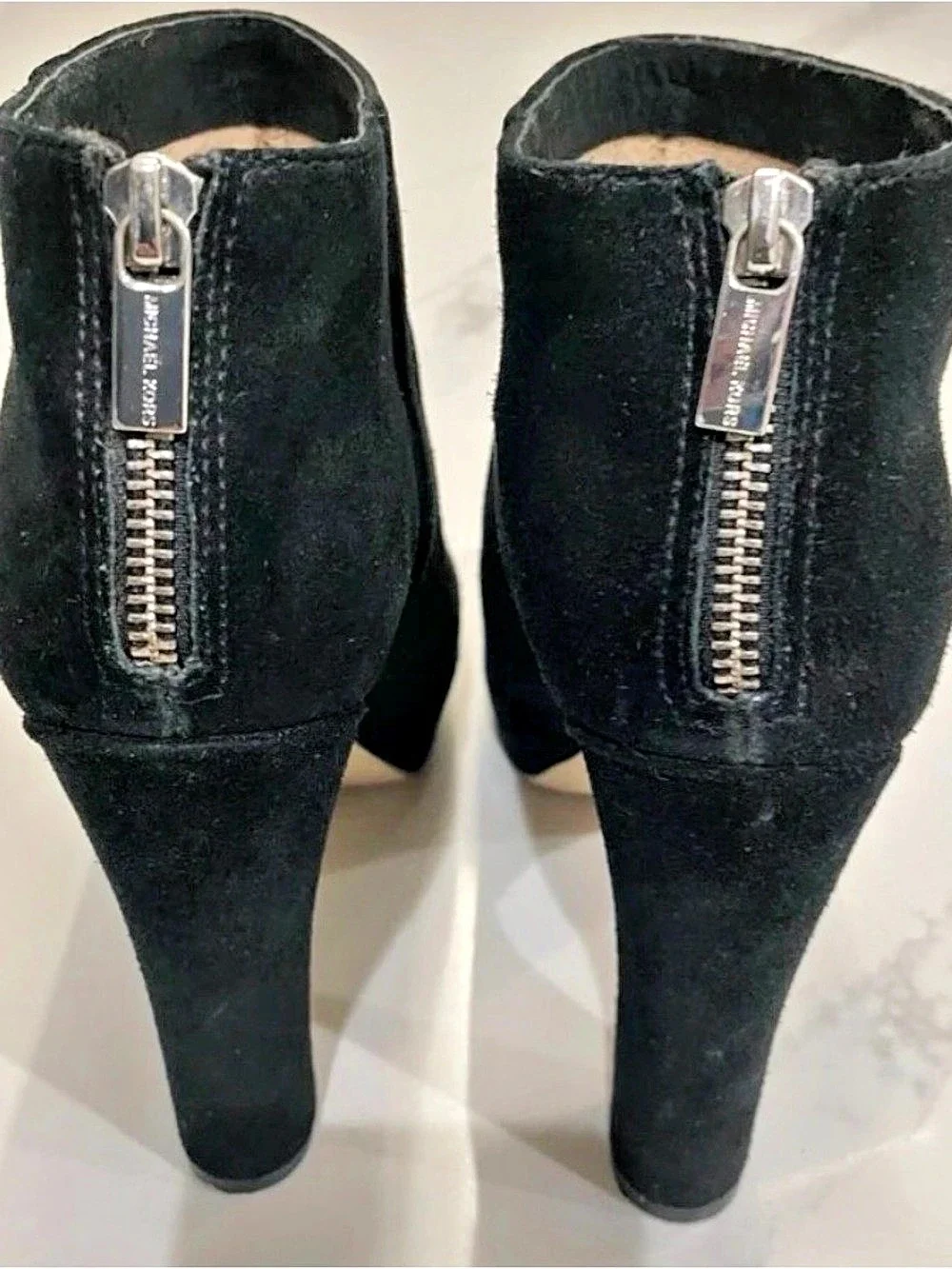 MICHAEL Michael Kors  Suede Platform Ankle Boots Black size 8.5